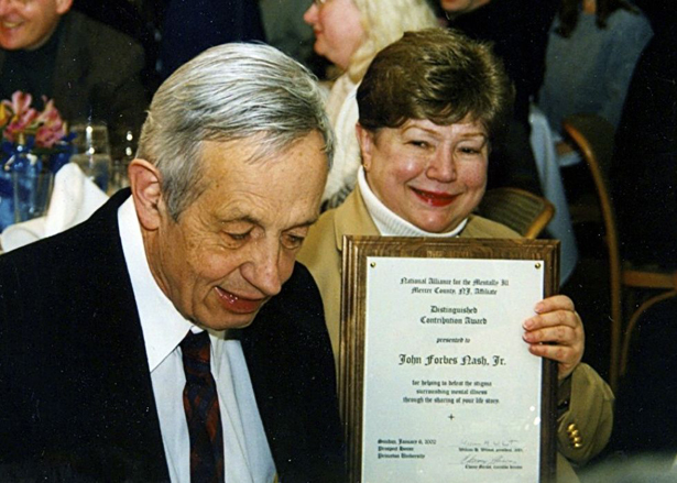 John and Alicia Nash, with NAMI’s Mercer’s Distinguished Contribution Award