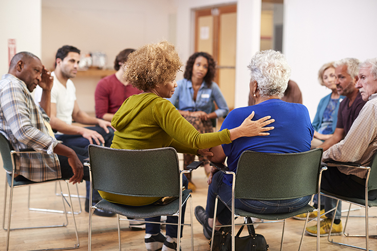 people attending support group